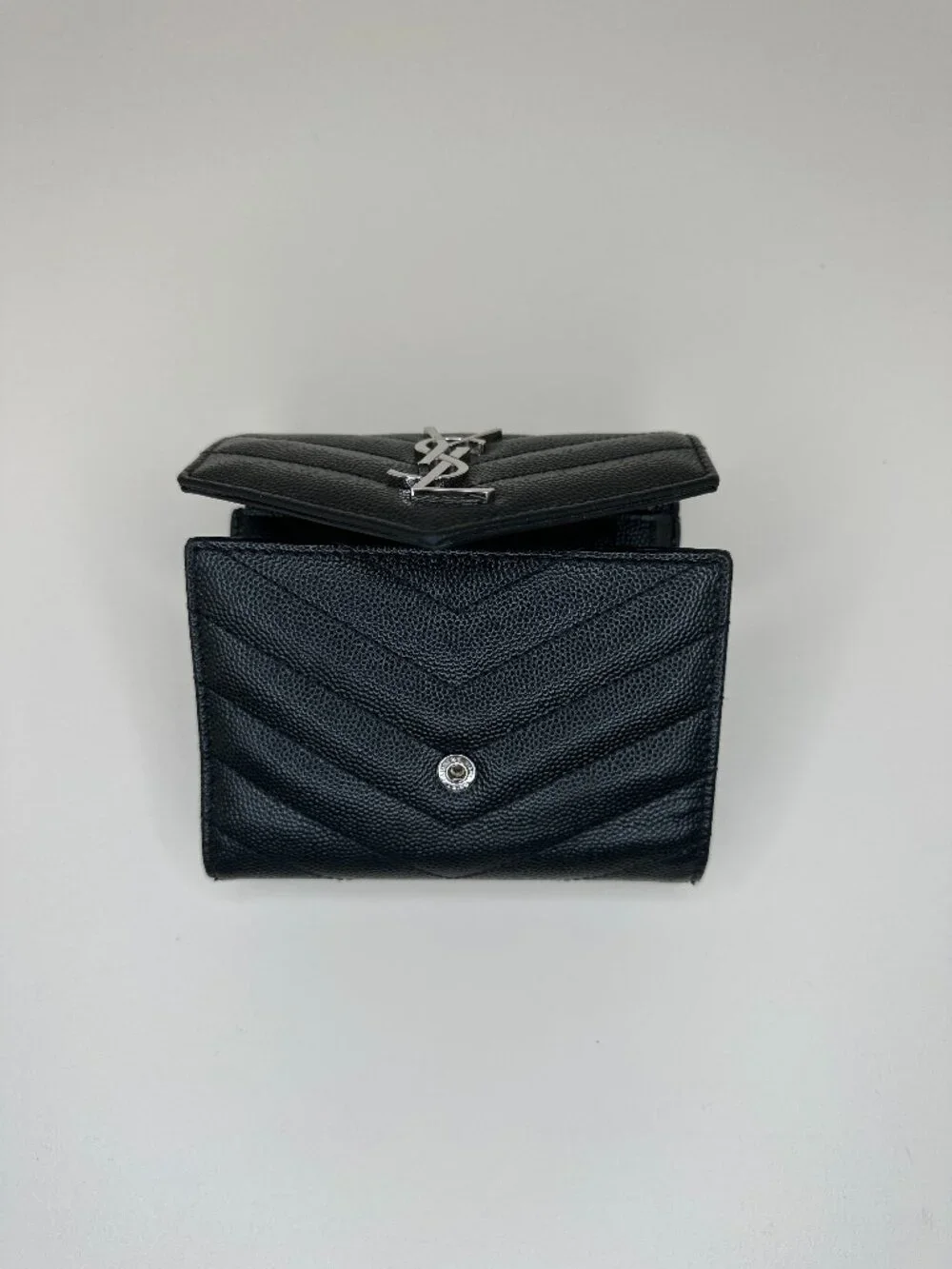 Saint Laurent Cassandre Matelassé Compact Tri Fold Wallet - Picture 10 of 14
